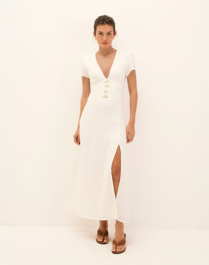 Nila Midi Dress - Off White - Nila Midi Dress - Off White XS