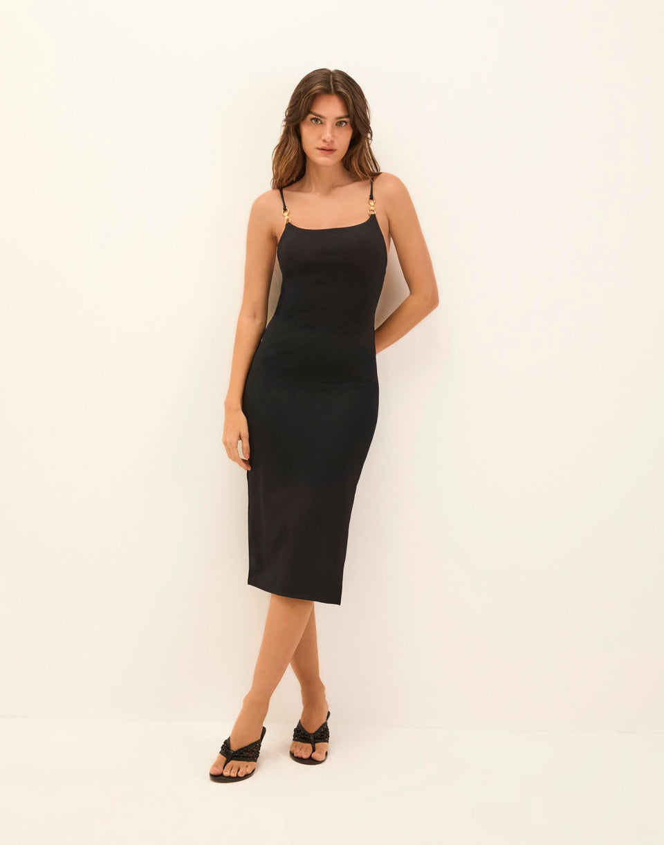 Firenze Lilian Midi Dress - Black XS