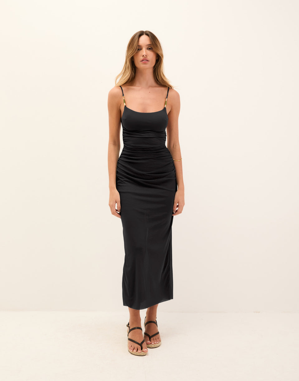 Lorena Midi Dress - Black