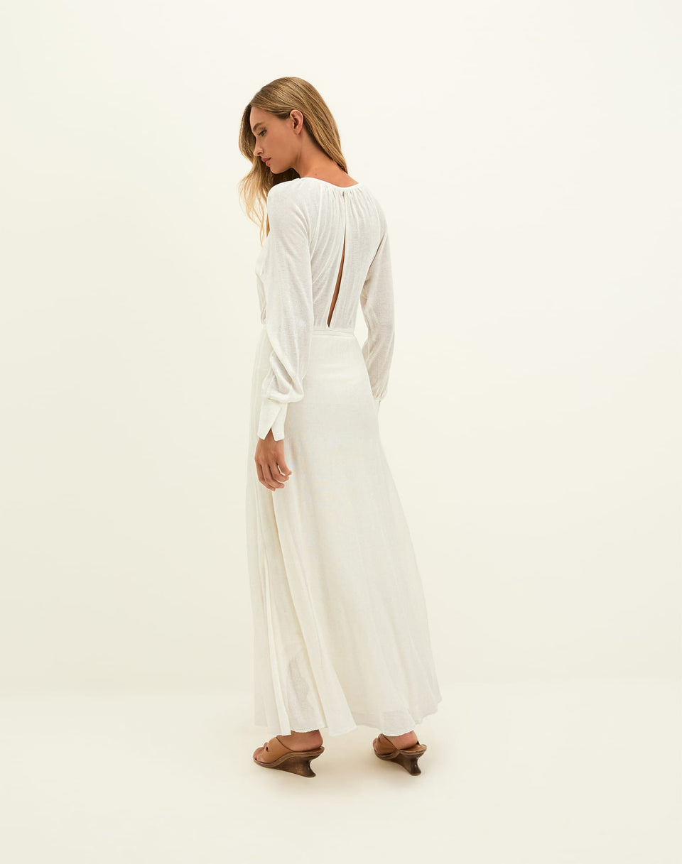 Knit Olivia Long Dress - Off White XS