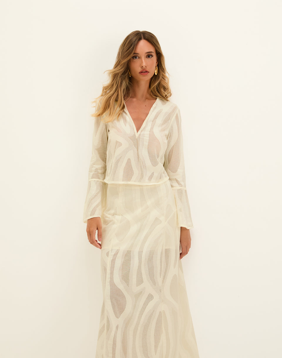 Avila Long Sleeve Blouse - Glitz XS