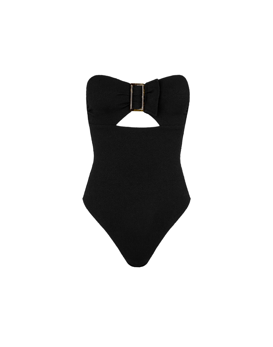 Firenze Sade Bandeau One Piece - Black Brazilian / XS
